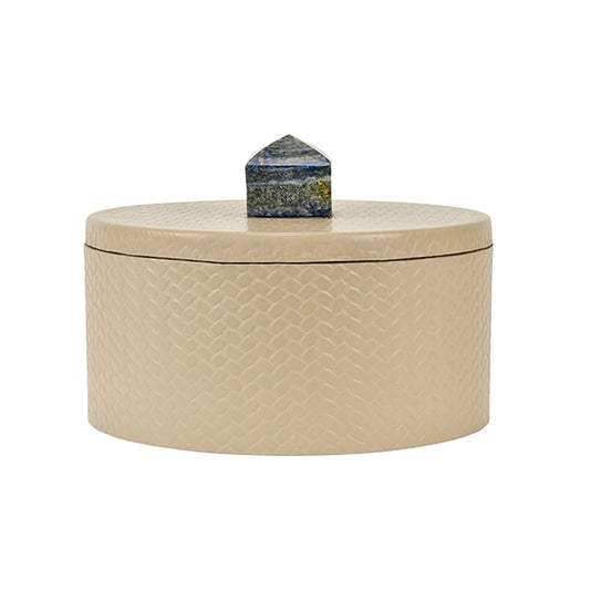 Stone/Ivory Faux Leather Box