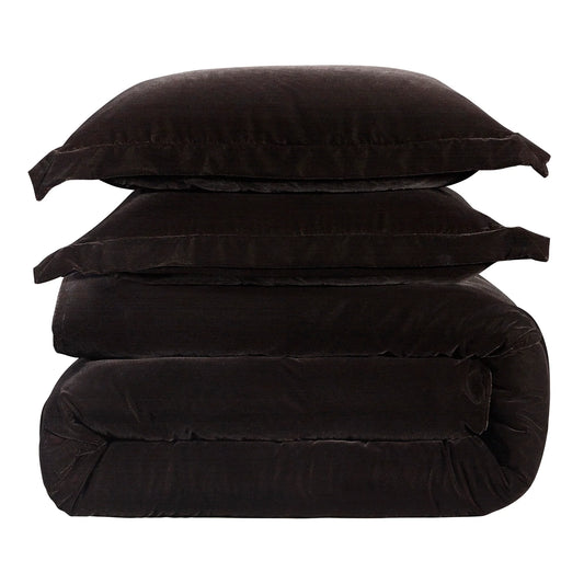Estelle Velvet Comforter Set - Twin - Cocoa