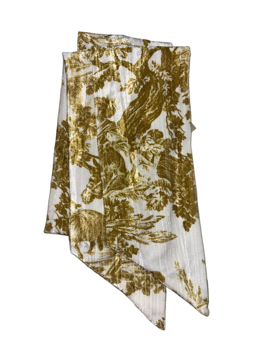 Velvet Wreath Sash - Golden Toile