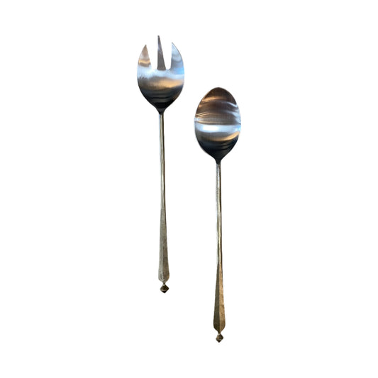 Textured Gold Serving Utensils S/2