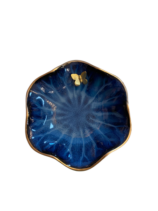 Ceramic Dish - Navy Butterfly