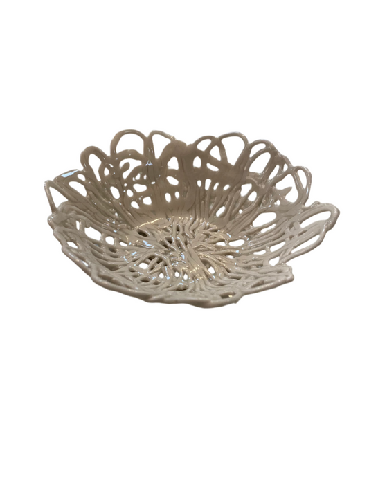 Small Basket Weave Porcelain Lace Tray