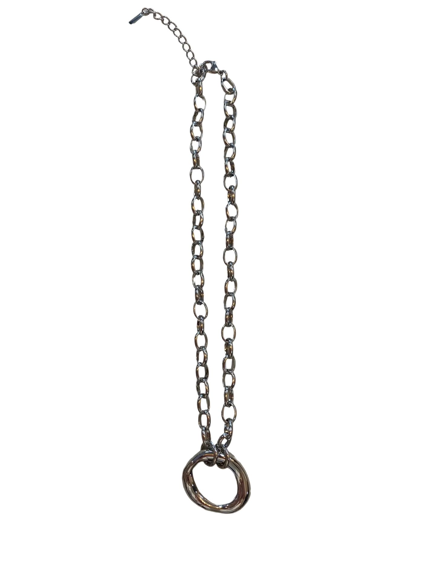 Chain Circle Necklace - Silver