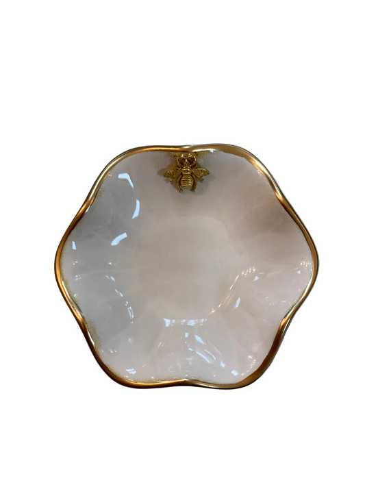 Ceramic Dish - Ivory Bee