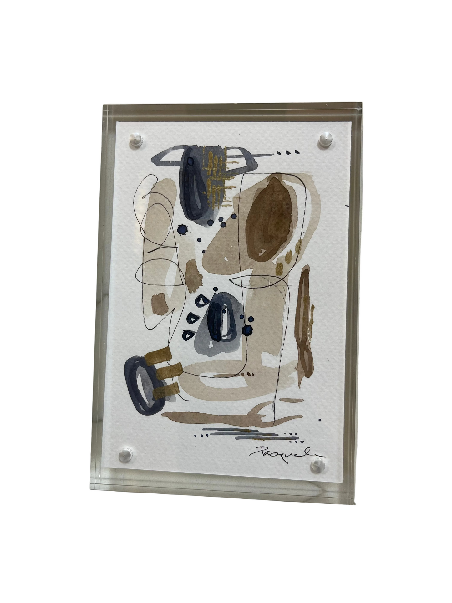 Moody Abstract Watercolor/Acrylic Frame I