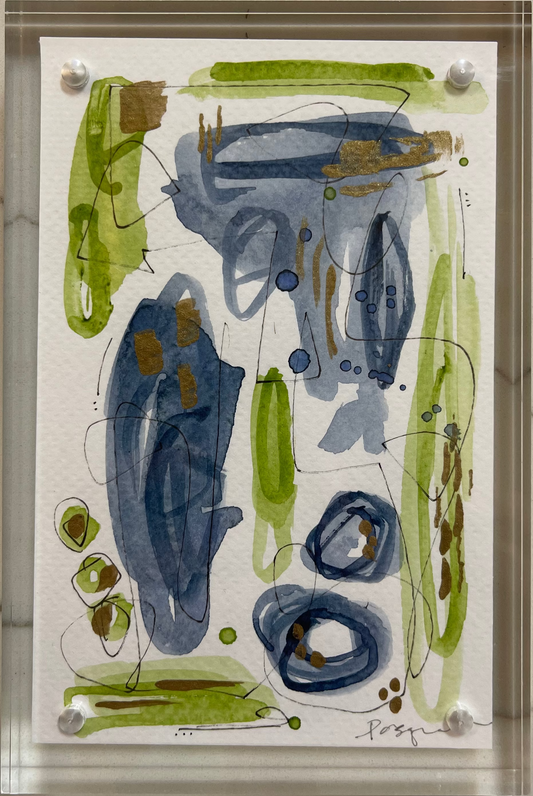 Serene Abstract Watercolor/Acrylic Frame I