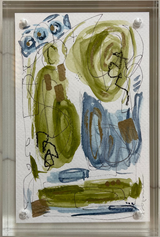 Serene Abstract Watercolor/Acrylic Frame IV