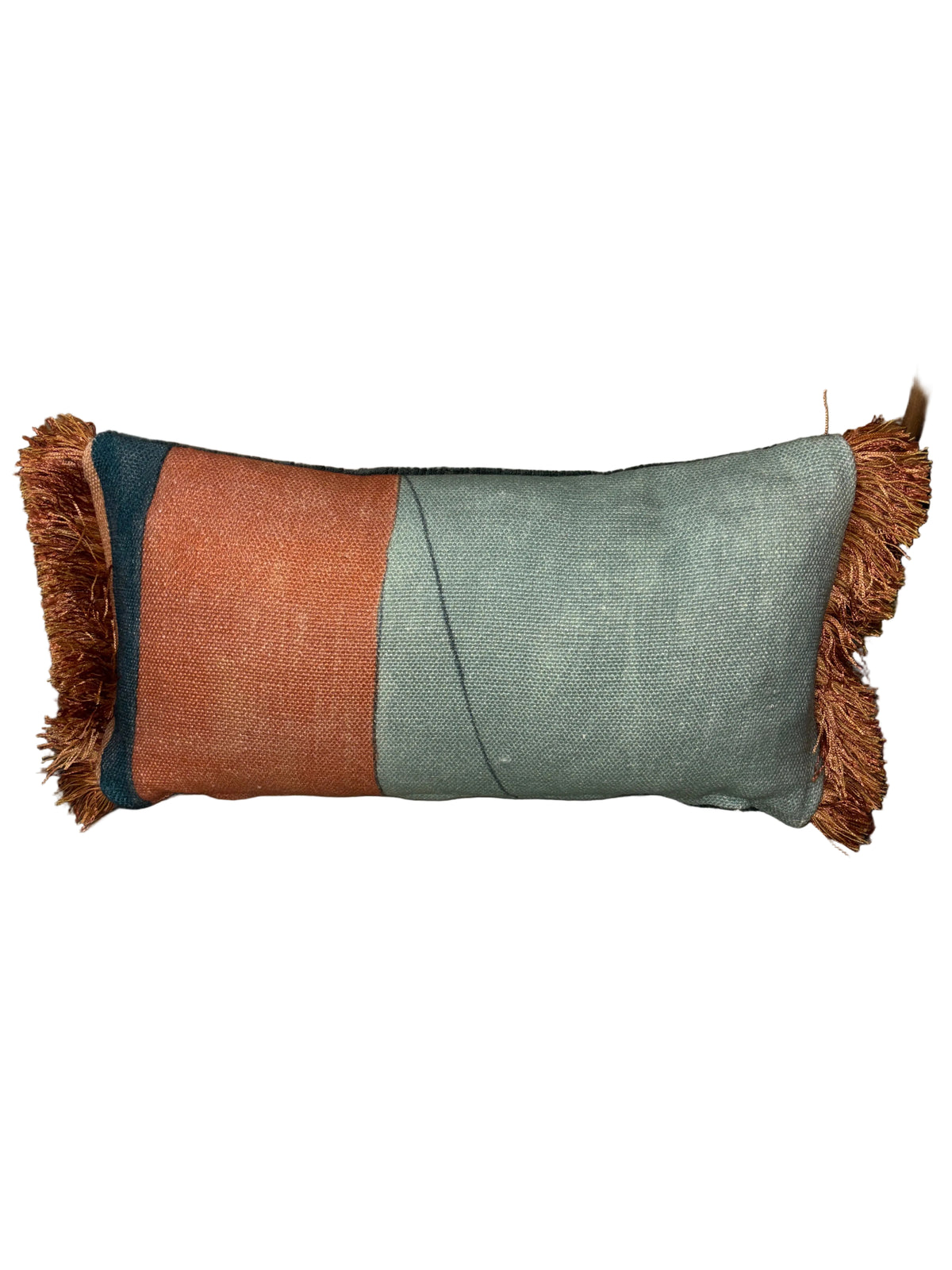 Rust/Mist Geo Micro Pillow - 8x16