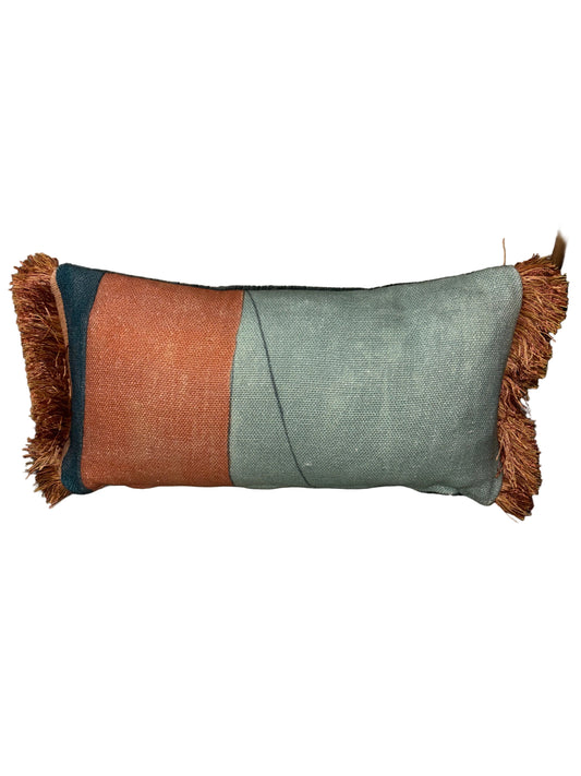 Rust/Mist Geo Micro Pillow - 8x16