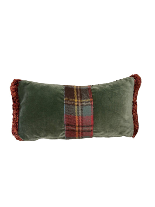 Green/Plaid Geo Micro Pillow - 8x16