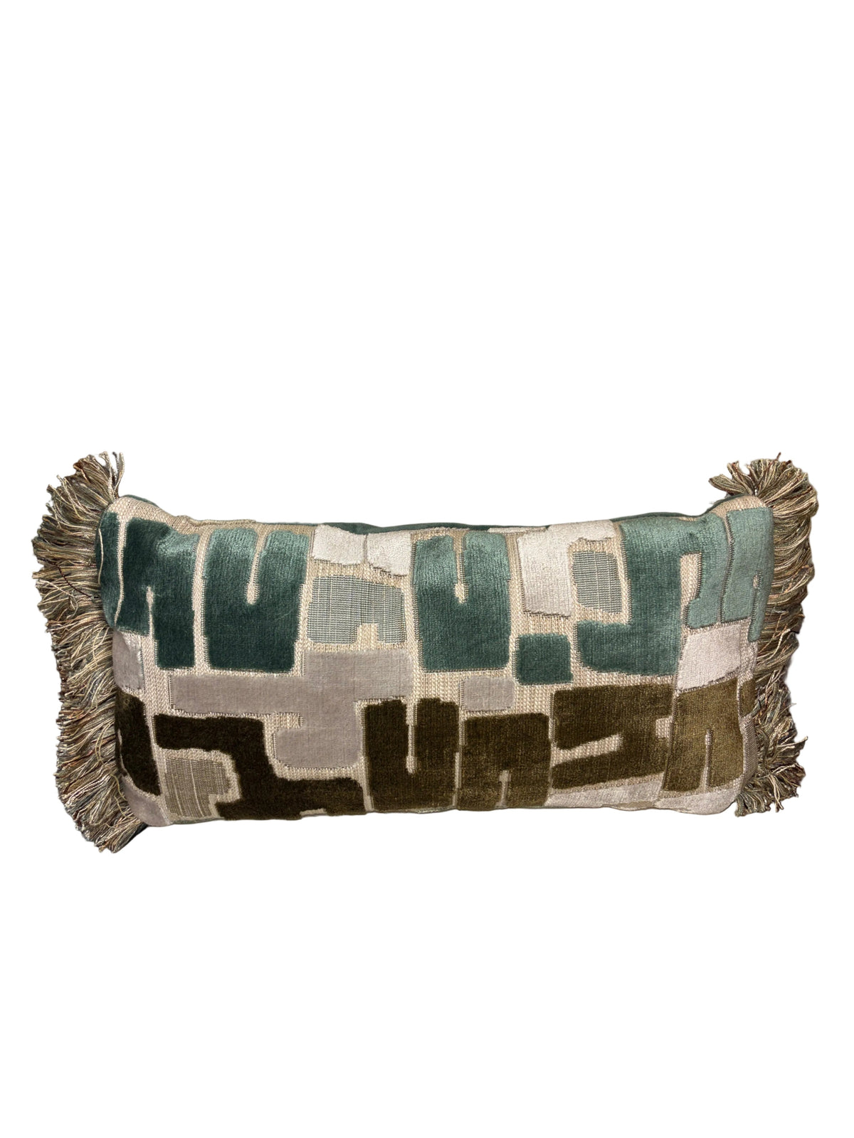 Brown/Teal Geo Micro Pillow - 8x16