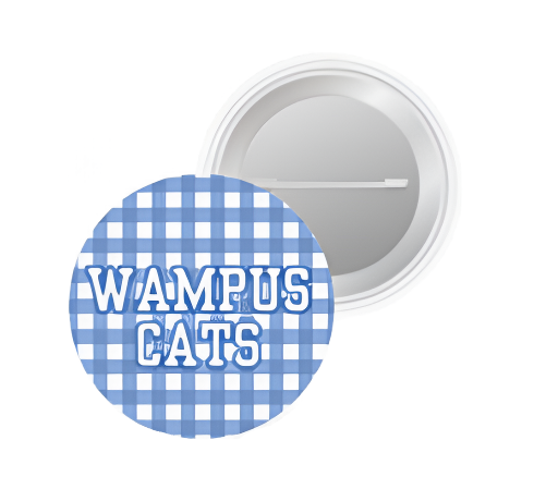 Button - Gingham Wampus Cats