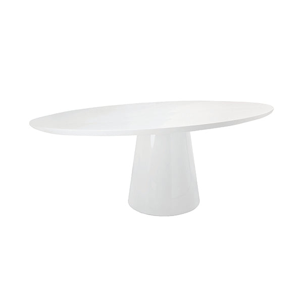 White Lacquer Oval Dining Table - 86"