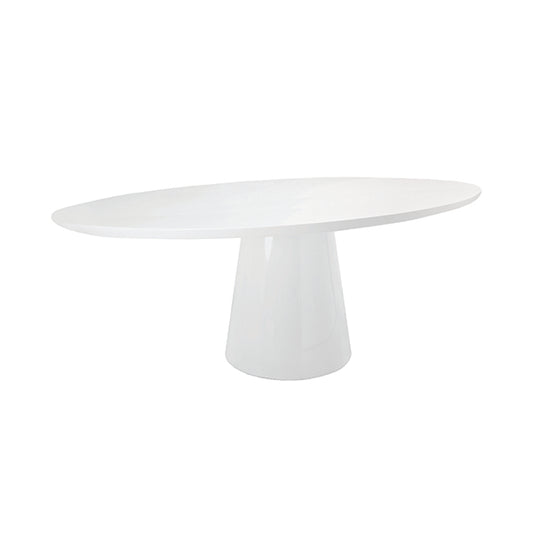 White Lacquer Oval Dining Table - 86"
