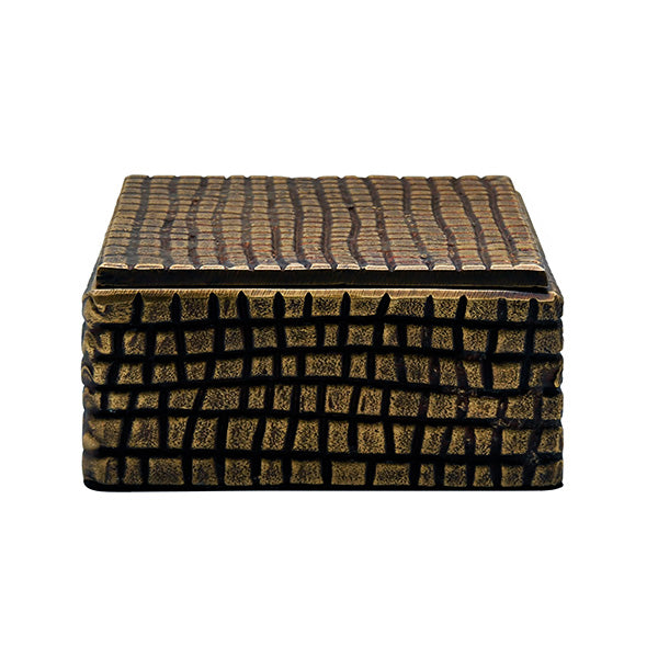 Reptile Textured Brass Box - Large