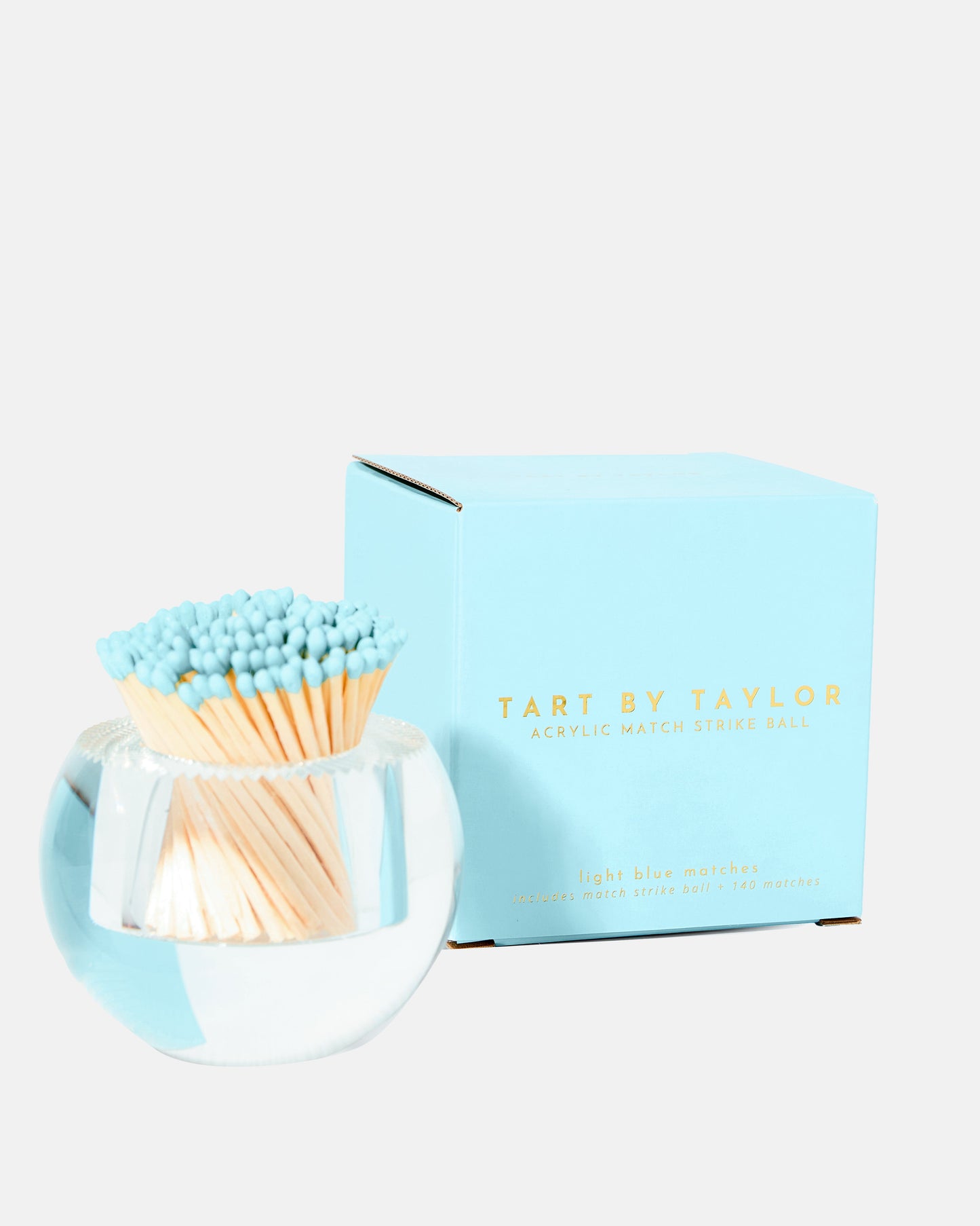 Acrylic Match Striker - Round/Light Blue Matches