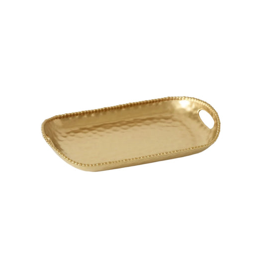 Gold Porcelain - Rectangular Tray with Handles