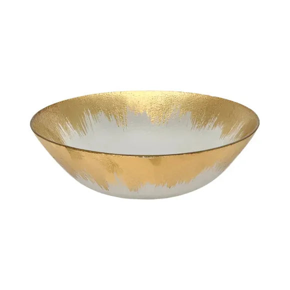 Naples Glass/Gold Serving Bowl