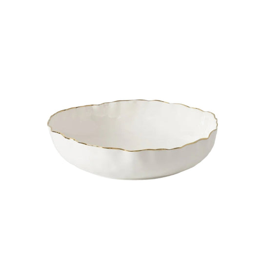 White Porcelain - Extra Large Shallow Bowl