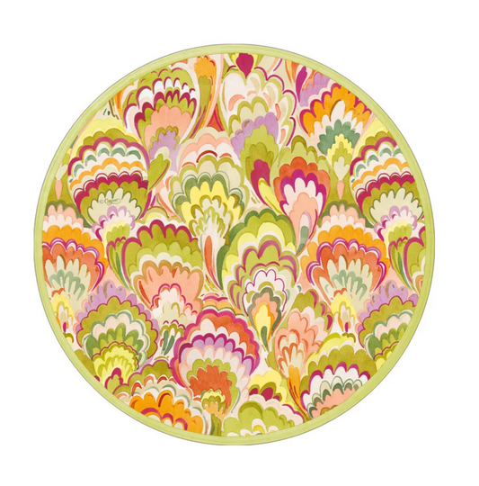 Paper Plate (Small) - Marbled Raspberry/Chartreuse