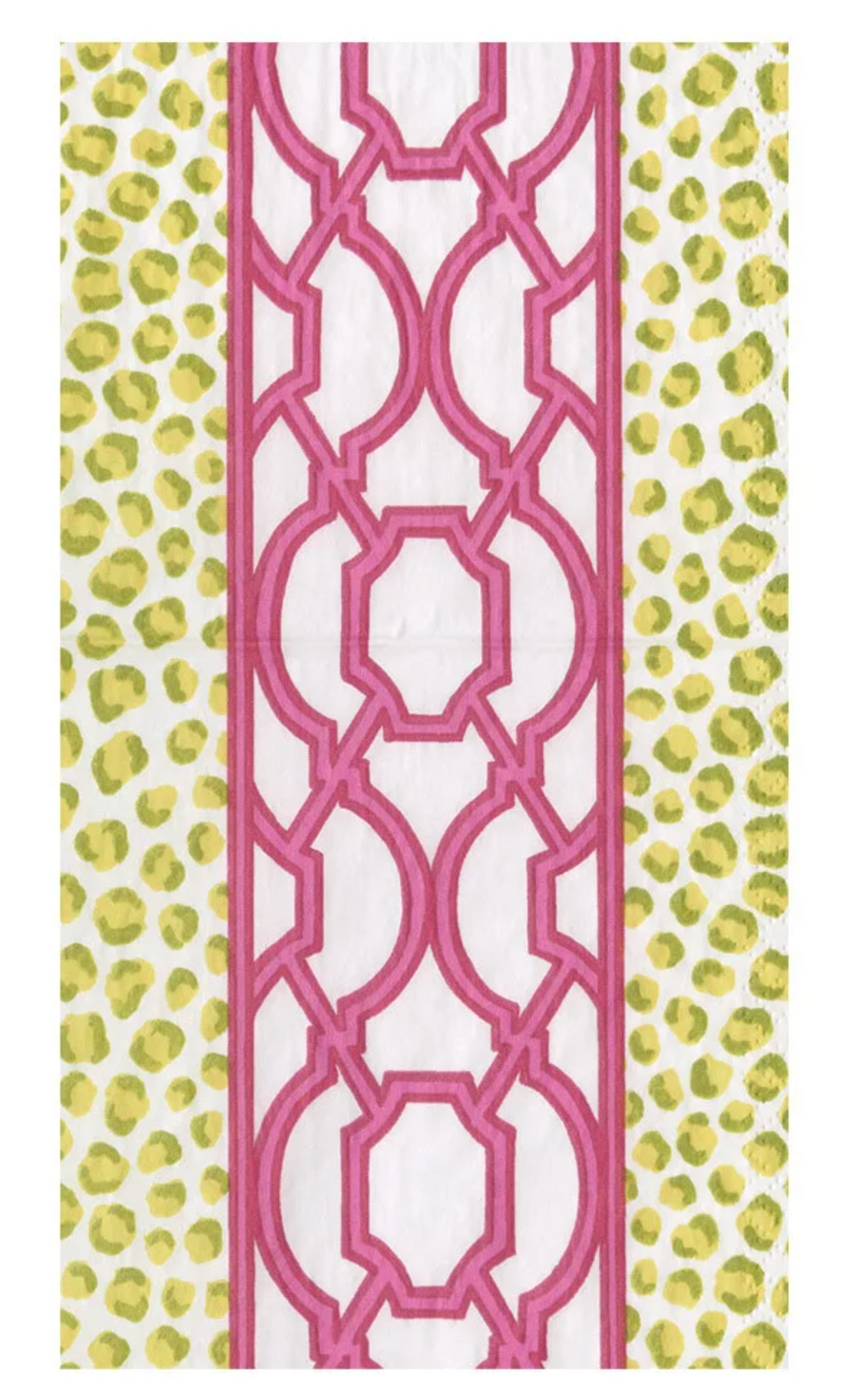 Guest Napkin - Banded Green/Fuchsia