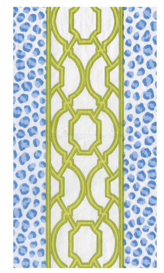 Guest Napkin - Banded Blue/Green