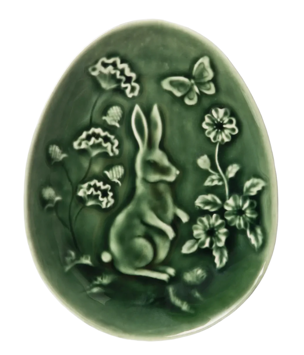 Green Bunny Ceramic Plate