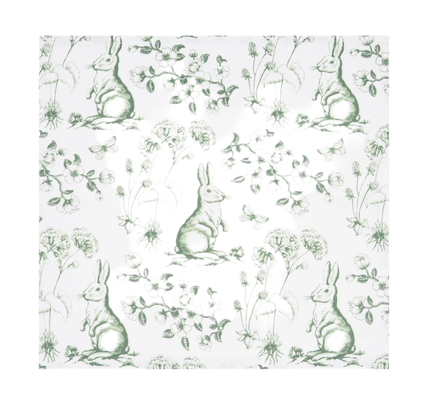 Cloth Napkin - Green Bunny Toile