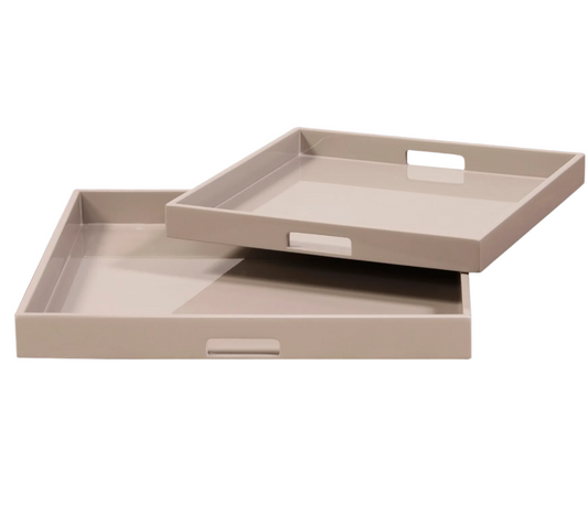 Taupe Lacquer Square Tray