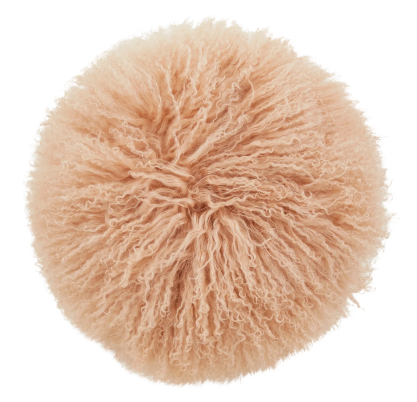 Mongolian Lamb Fur Pillow - Peach