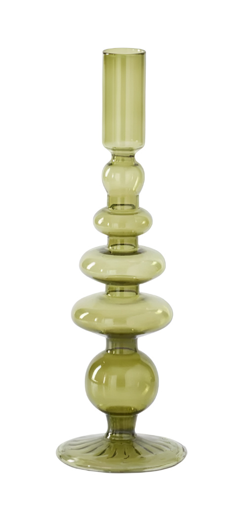 Green Glass Taper Holder