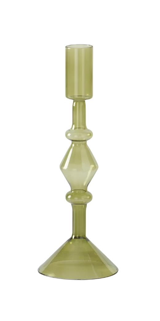 Green Glass Taper Holder