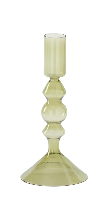 Green Glass Taper Holder