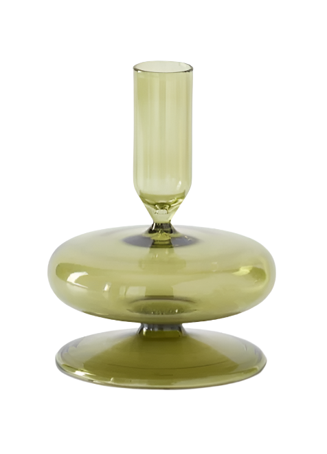 Green Glass Taper Holder