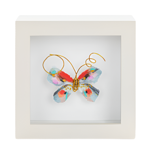 Mini Butterfly Shadow Box - Red/Blue