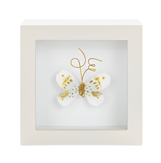 Mini Butterfly Art Print - White