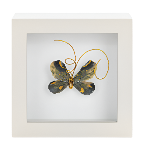 Mini Butterfly Shadow Box - Gold/Black