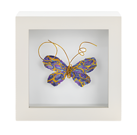 Mini Butterfly Shadow Box - Purple