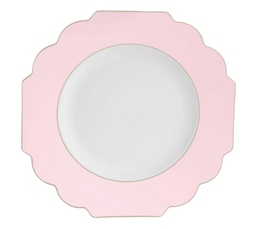Plastic Plate (Large) - Scalloped Blush