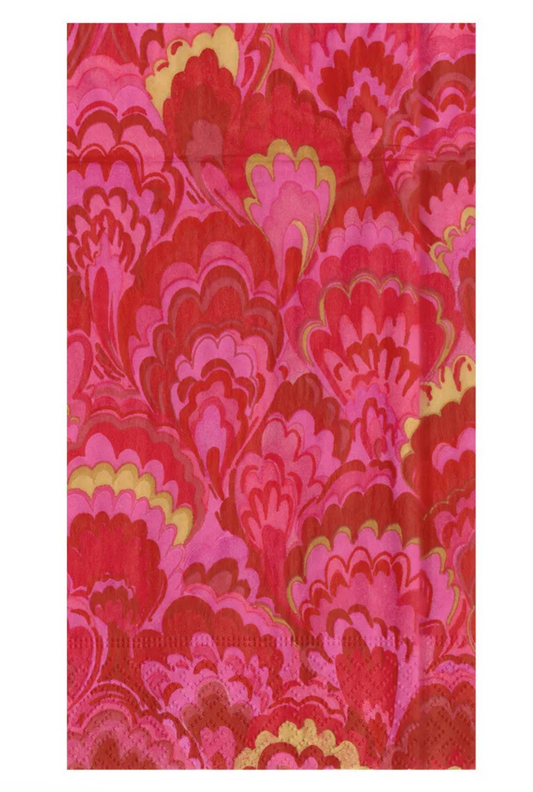 Guest Napkin - Marbled Ceramica Red/Fuchsia