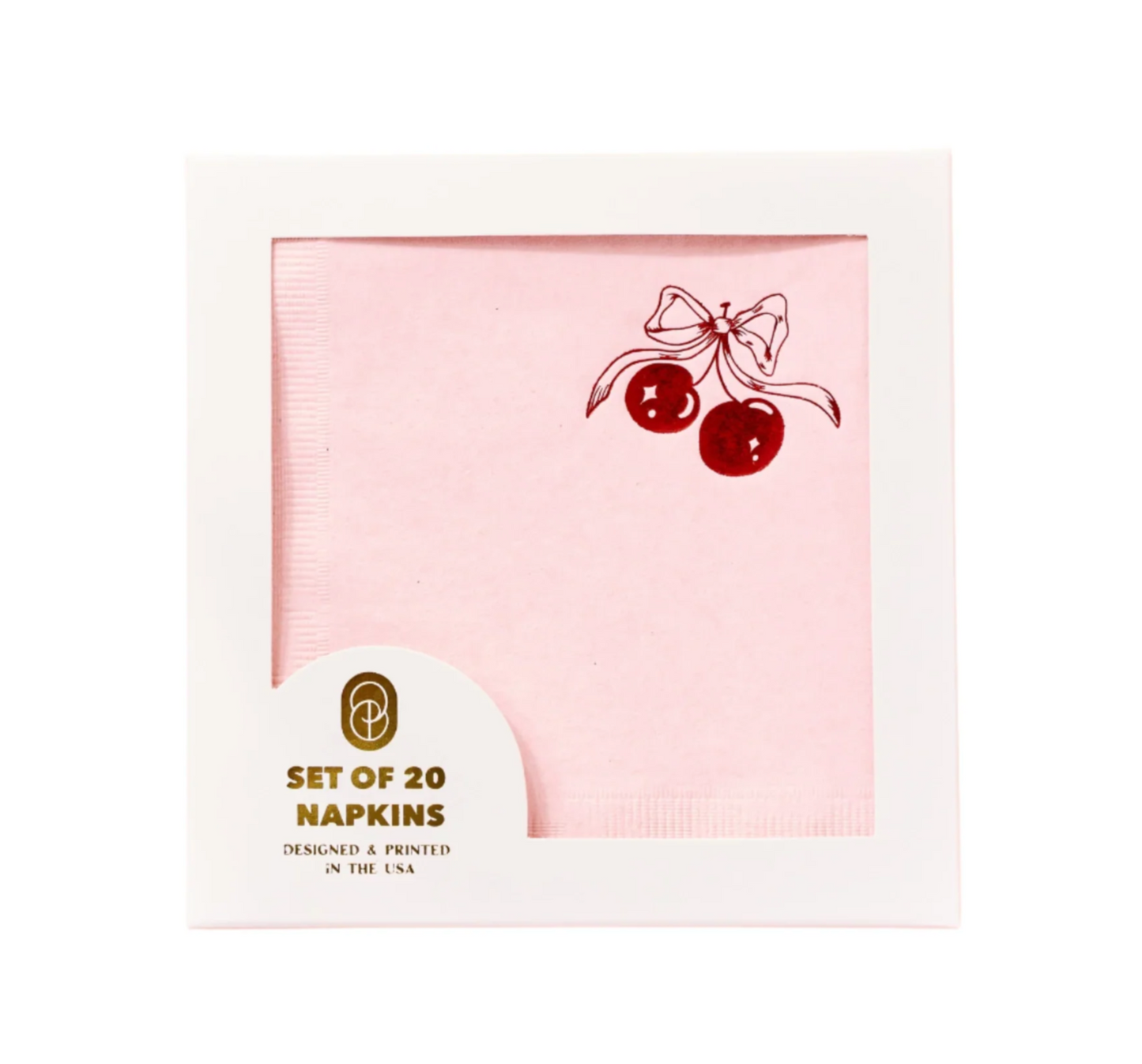 Cocktail Napkin - Red Cherries
