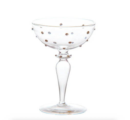 Coupe Glass - Gold Dotted S/4