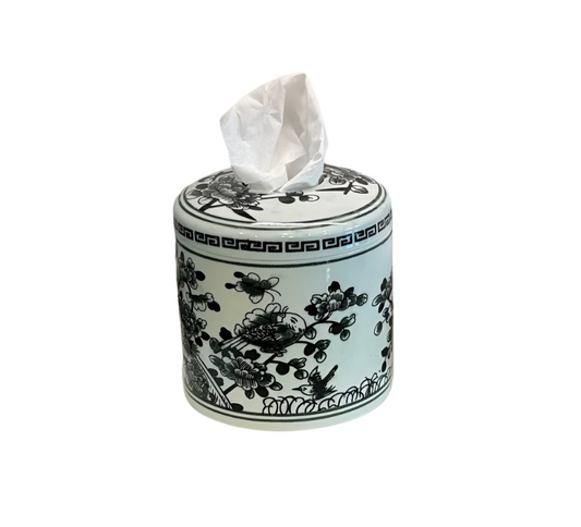 Ceramic Tissue Vessel - Black/White