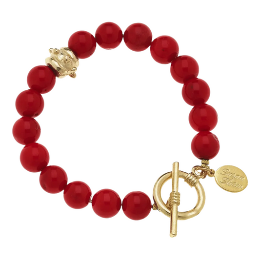 Red Gold Toggle Bracelet