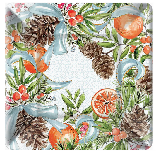 Paper Plate (Large) - Citrus Wreath