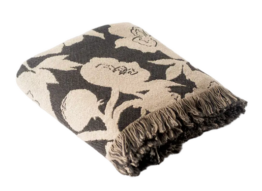 Fringe Throw Blanket - Brown