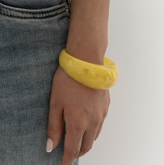 Acrylic Cuff Bangle - Yellow