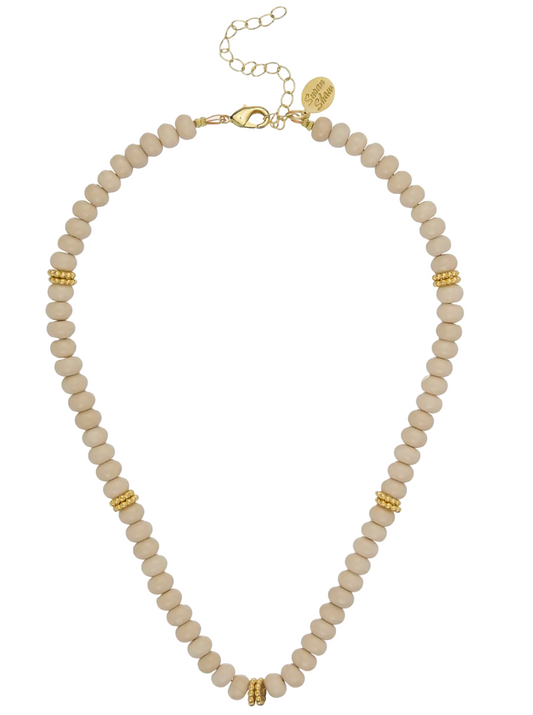 Sand/Gold Bead Necklace