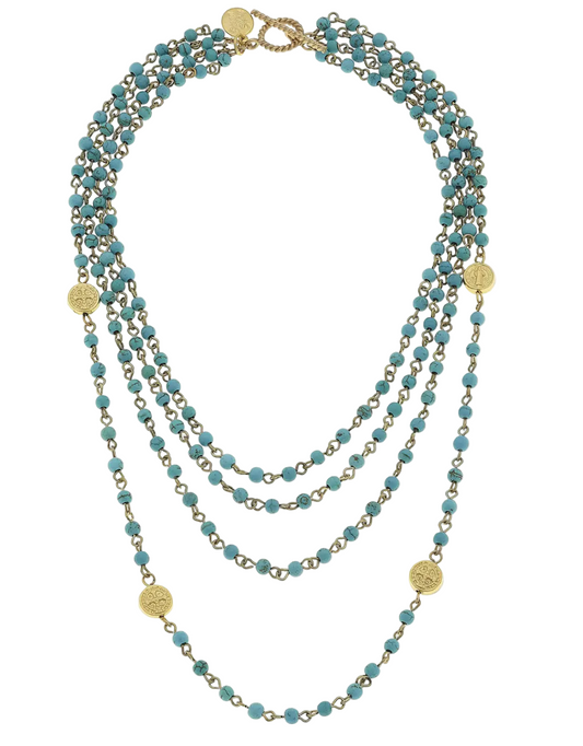 Gold/Turquoise Linked Necklace