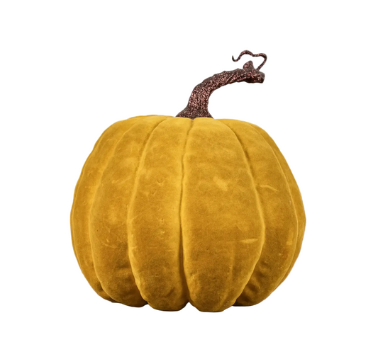 Gold Flocked Pumpkin - 6.5"